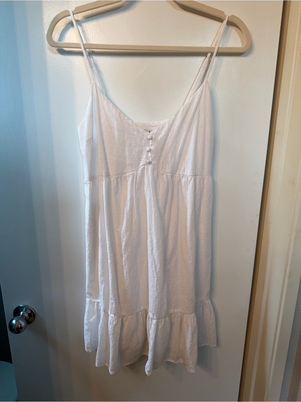 Abercrombie & Fitch White Button-Front Sundress